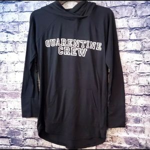 Lularoe Black White Quarantine Crew Hooded Shirt S